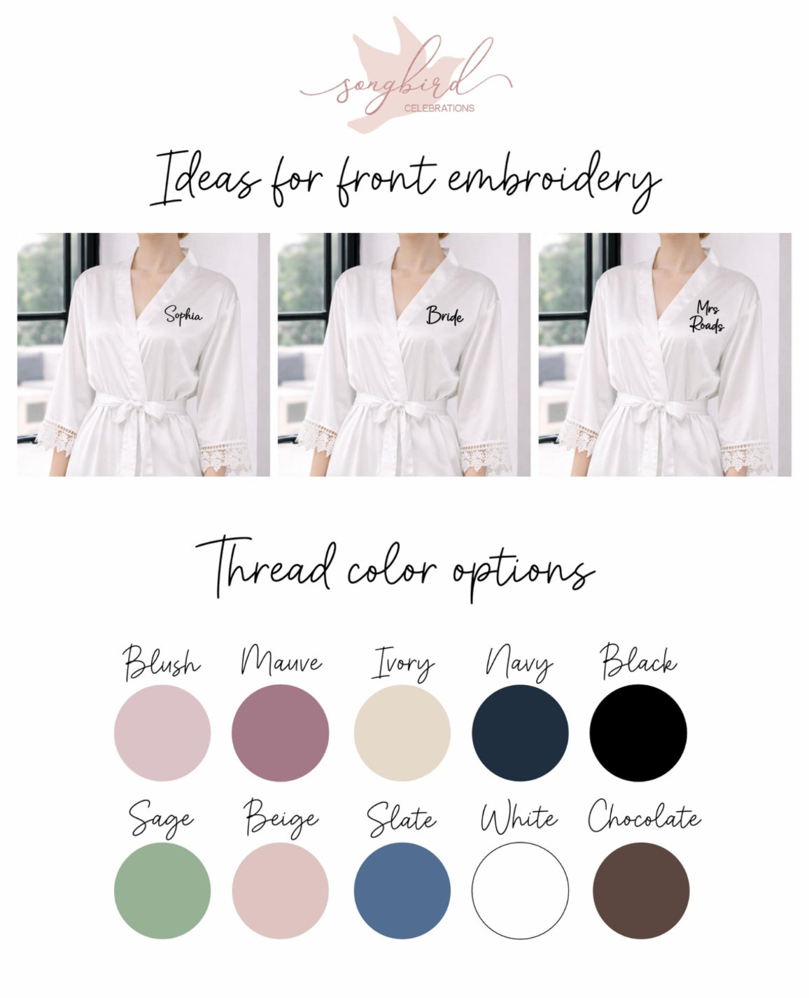 Champagne Satin & Lace Bridesmaid Robes