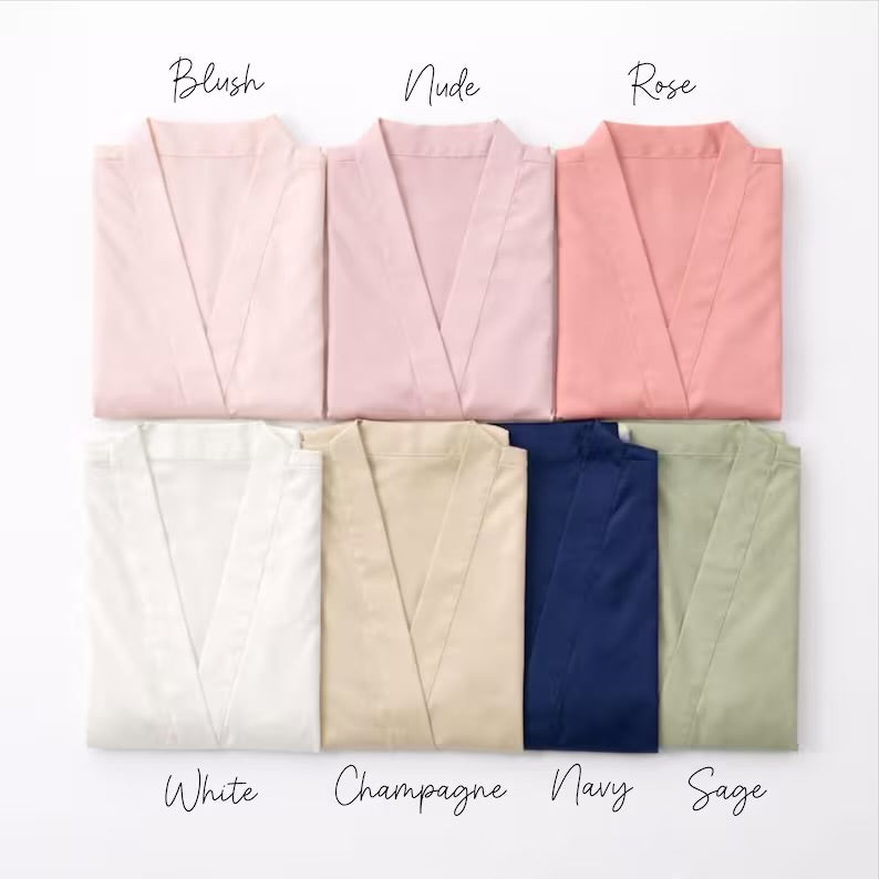 Champagne Satin & Lace Bridesmaid Robes